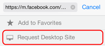 iOS Facebook Request Desktop