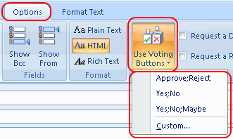 Use Voting Buttons Option