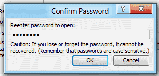 Word 2010 confirm set password on document