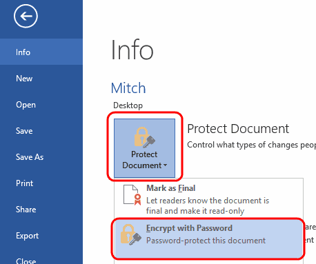 how do i password protect edits in a word document 2007