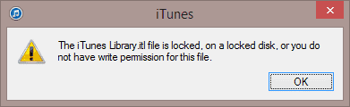 iTunes bibliotek itl fil fejl