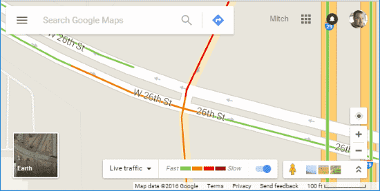 Traffic levels in Google Maps