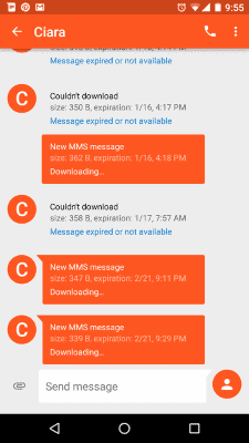 Android Messaging Stuck