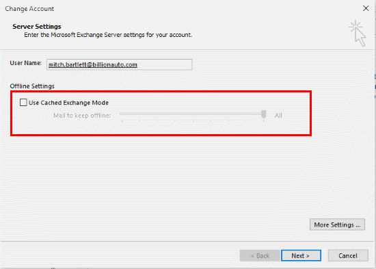 enable cached exchange mode outlook 2013 registry