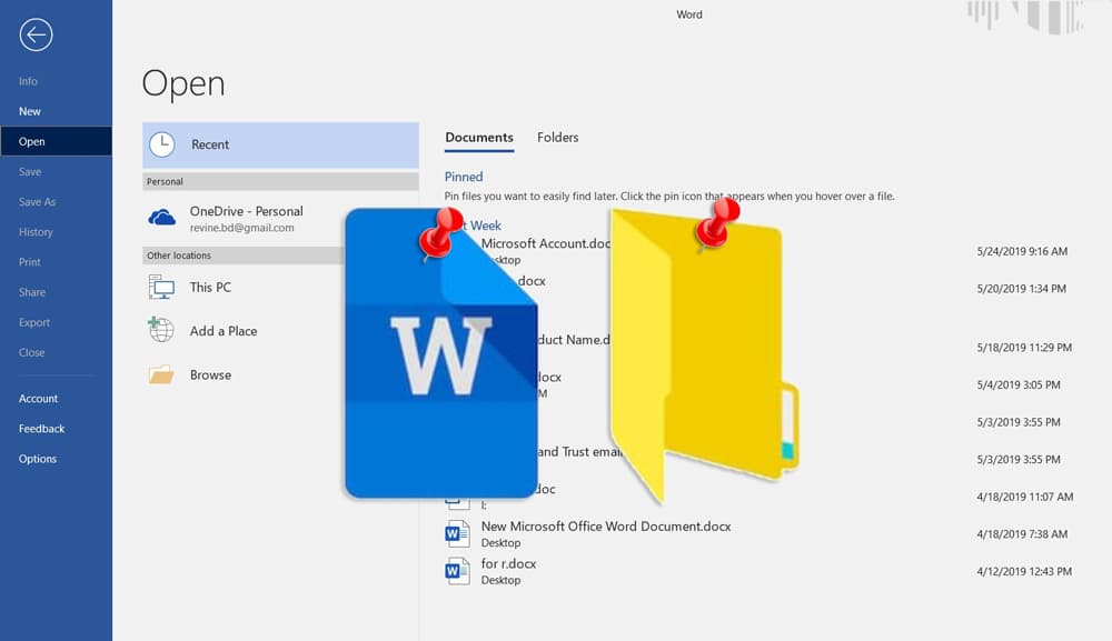 How to Pin Your Documents in Microsoft Office
