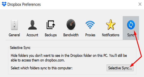 turn off dropbox sync mac