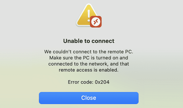 error 3334 remote desktop connection manager